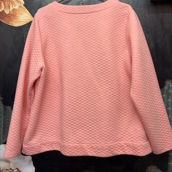 🧿PRICE FIRM🧿 CROFT & BARROW pink quilted sweater - Picture 4 of 10